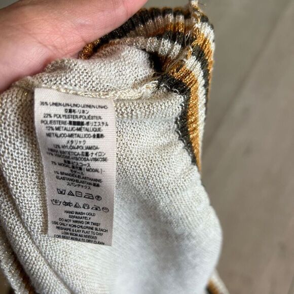 FREE PEOPLE Gold Dust Pullover Top in Moss size L - Picture 8 of 10